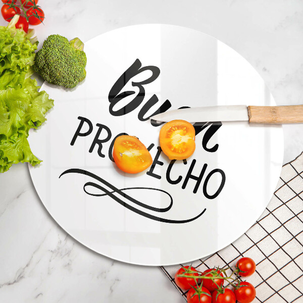 Üveg vágódeszka Buen provecho
