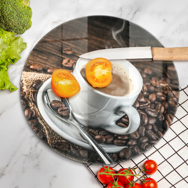 Üveg vágódeszka Csésze és kávébab