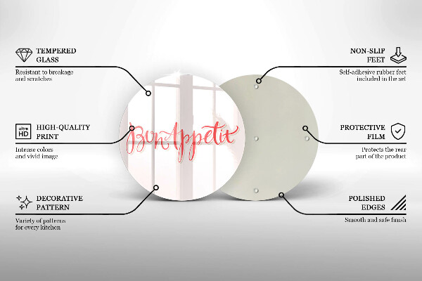 Üveg vágódeszka Bon Appetit konyha jele