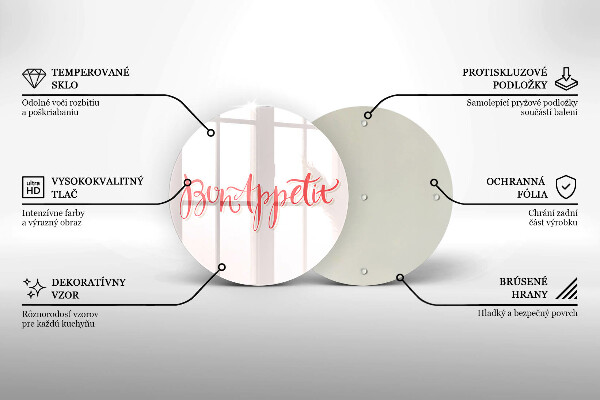 Üveg vágódeszka Bon Appetit konyha jele