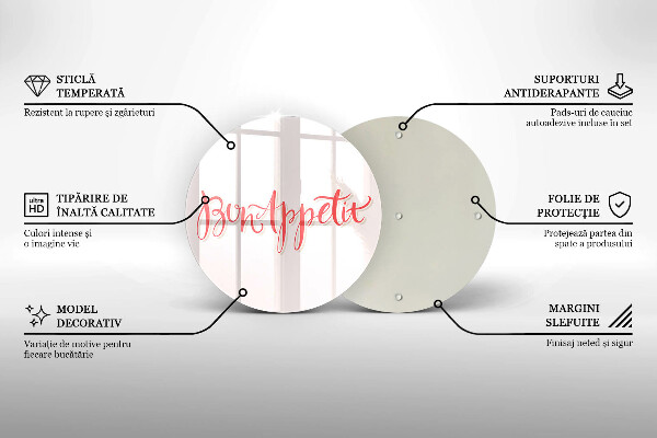 Üveg vágódeszka Bon Appetit konyha jele