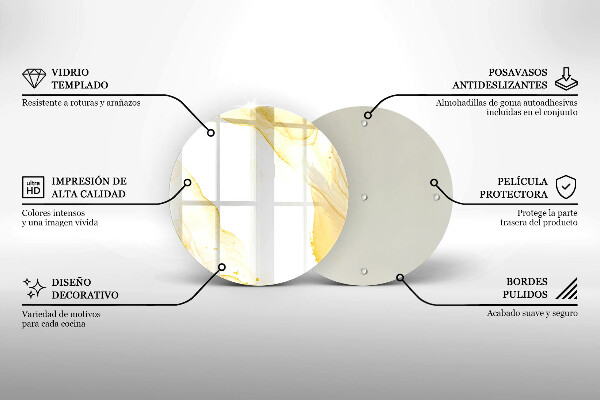 Üveg vágódeszka Arany absztrakció