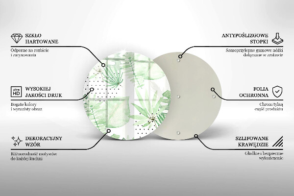 Üveg vágódeszka Akvarell levelek