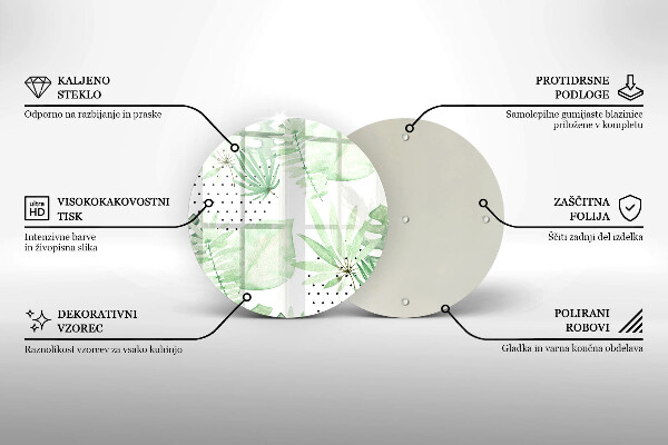 Üveg vágódeszka Akvarell levelek