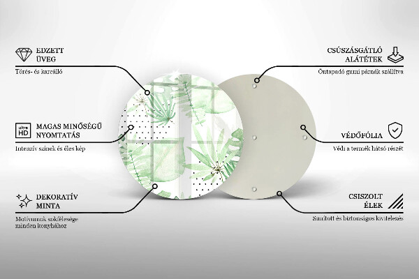 Üveg vágódeszka Akvarell levelek