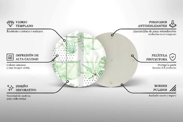 Üveg vágódeszka Akvarell levelek