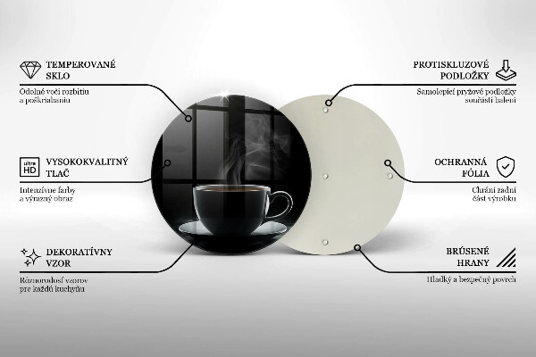 Üveg vágódeszka Forró csésze kávé