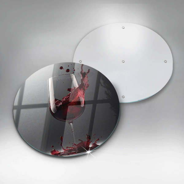 Üveg vágódeszka Vörösbor egy pohárban