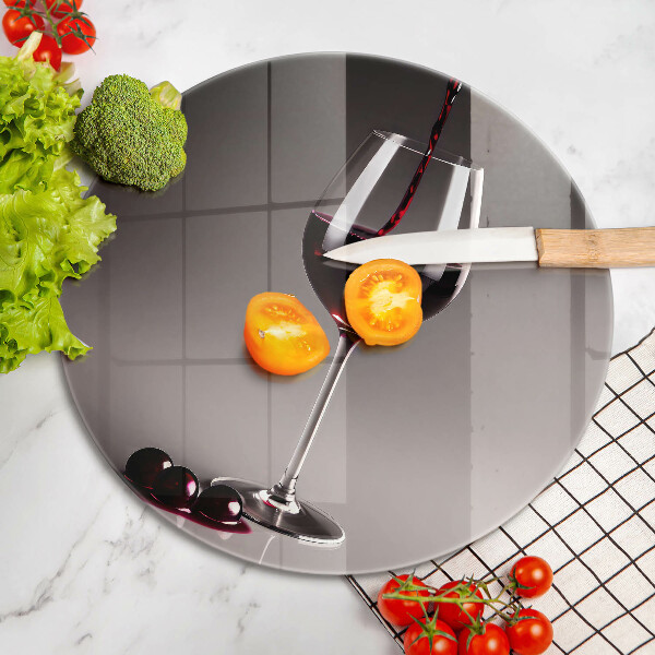 Üveg vágódeszka Üveg és szőlő