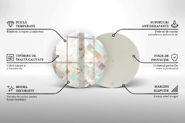 Üveg vágódeszka Pasztell kompozíció