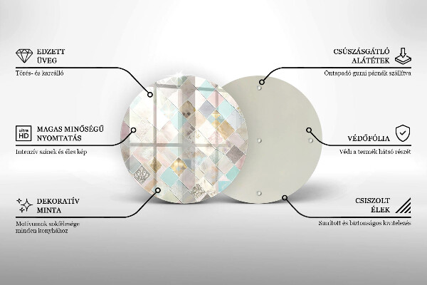 Üveg vágódeszka Pasztell kompozíció