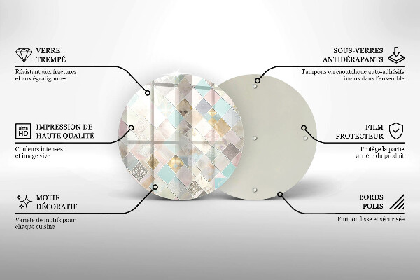 Üveg vágódeszka Pasztell kompozíció