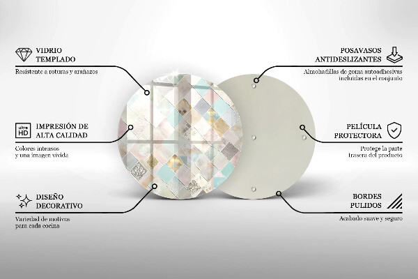 Üveg vágódeszka Pasztell kompozíció