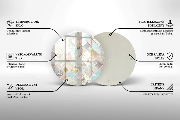 Üveg vágódeszka Pasztell kompozíció