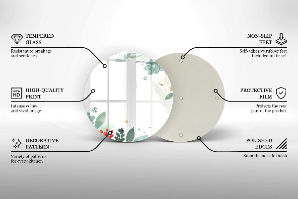 Üveg vágódeszka Akvarell levelek