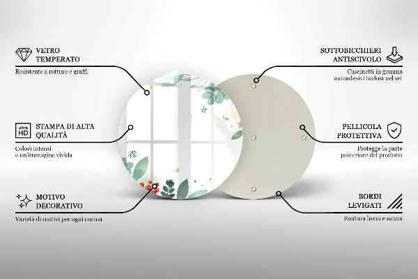 Üveg vágódeszka Akvarell levelek