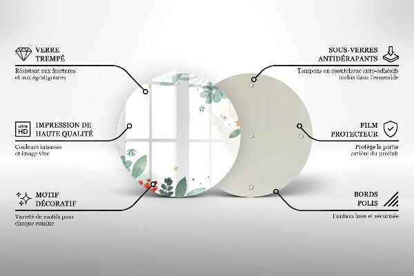 Üveg vágódeszka Akvarell levelek