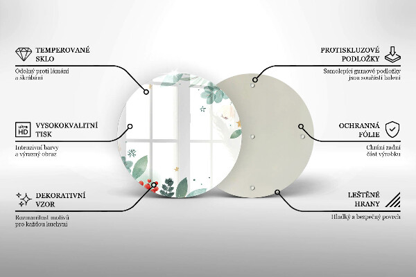 Üveg vágódeszka Akvarell levelek