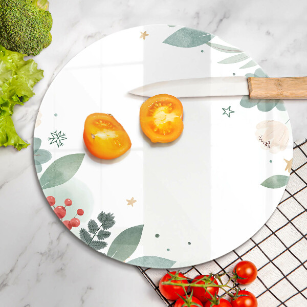 Üveg vágódeszka Akvarell levelek