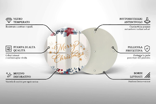 Üveg vágódeszka Merry Christmas