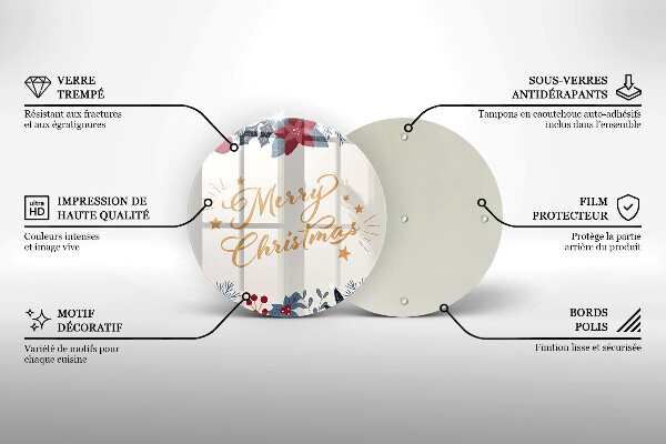 Üveg vágódeszka Merry Christmas