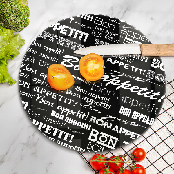 Üveg vágódeszka Konyhai feliratok Bon appetit