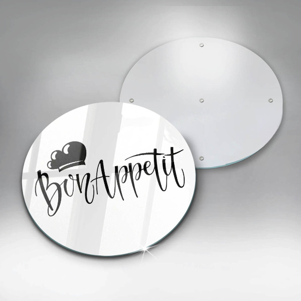 Üveg vágódeszka Bon Appetit felirat