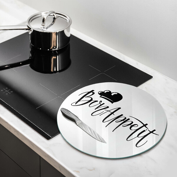 Üveg vágódeszka Bon Appetit felirat