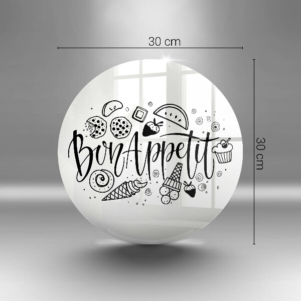 Üveg vágódeszka Bon Appetit felirat