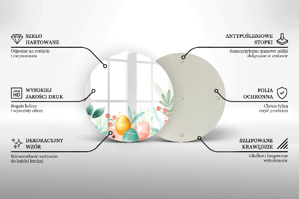 Üveg vágódeszka húsvéti tojás