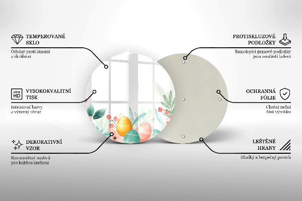 Üveg vágódeszka húsvéti tojás