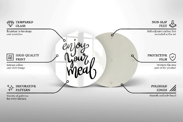 Üveg vágódeszka Enjoy your meal