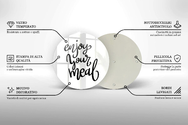 Üveg vágódeszka Enjoy your meal