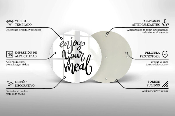 Üveg vágódeszka Enjoy your meal