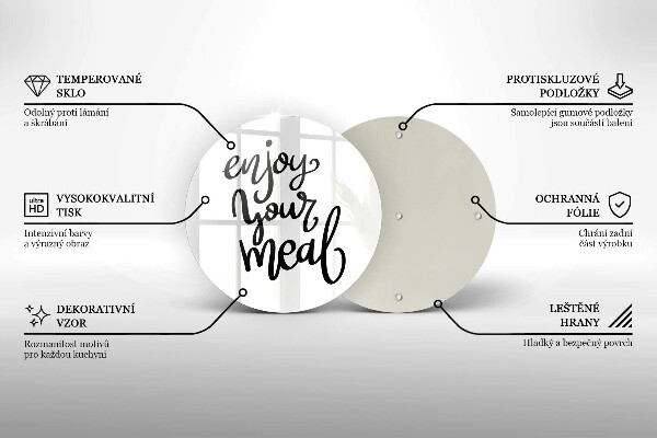 Üveg vágódeszka Enjoy your meal