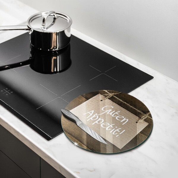 Üveg vágódeszka Guten Apetit felirat a táblákon