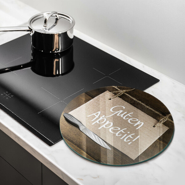 Üveg vágódeszka Guten Apetit felirat a táblákon