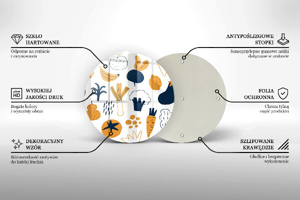 Üveg vágódeszka Élelmiszer illusztráció