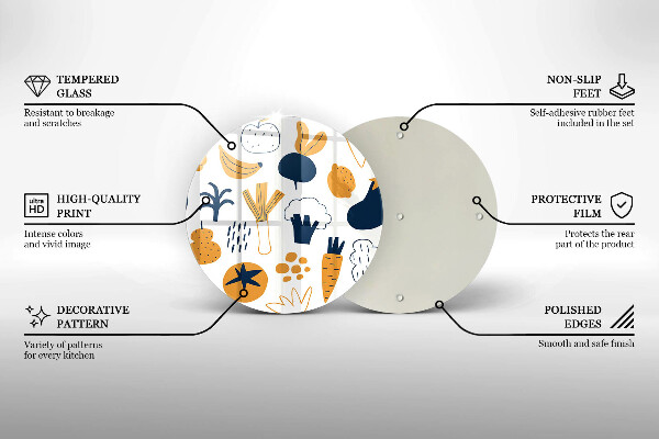 Üveg vágódeszka Élelmiszer illusztráció