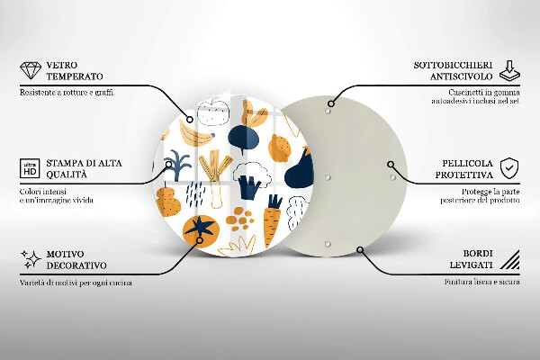 Üveg vágódeszka Élelmiszer illusztráció