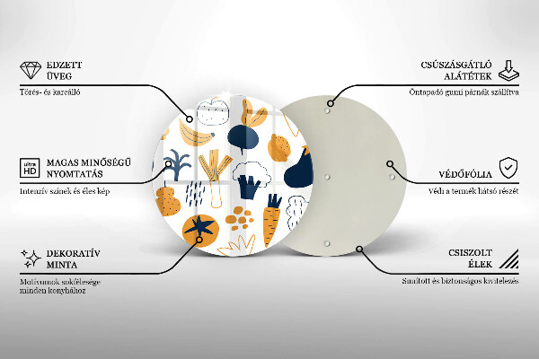 Üveg vágódeszka Élelmiszer illusztráció