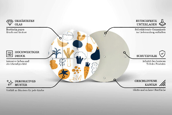 Üveg vágódeszka Élelmiszer illusztráció