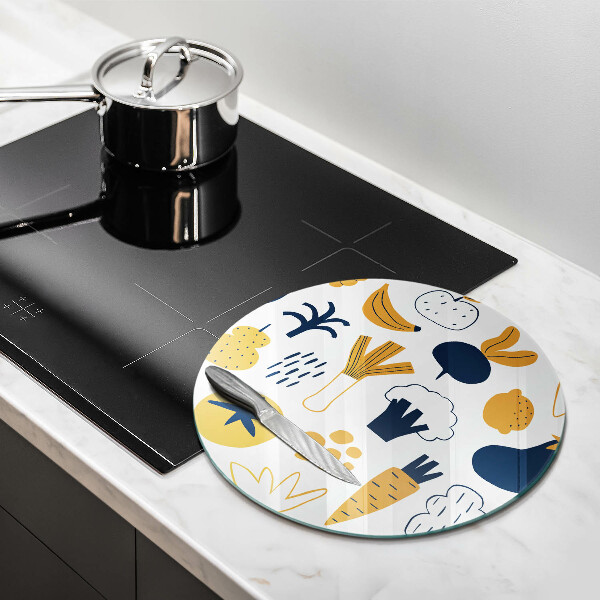 Üveg vágódeszka Élelmiszer illusztráció