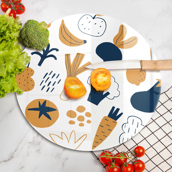 Üveg vágódeszka Élelmiszer illusztráció