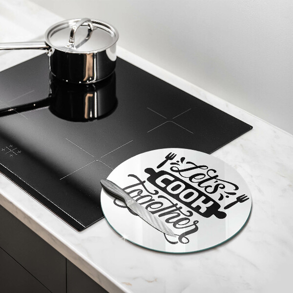 Üveg vágódeszka Let's cook together