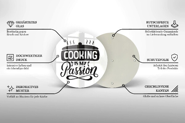 Üveg vágódeszka A főzés a szenvedélyem