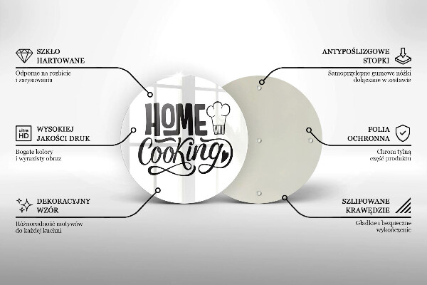 Üveg vágódeszka Home cooking