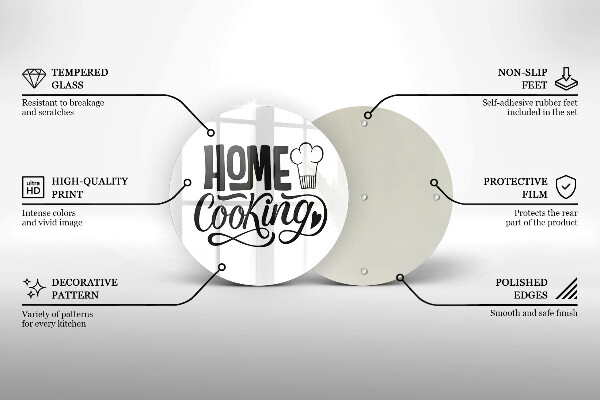 Üveg vágódeszka Home cooking