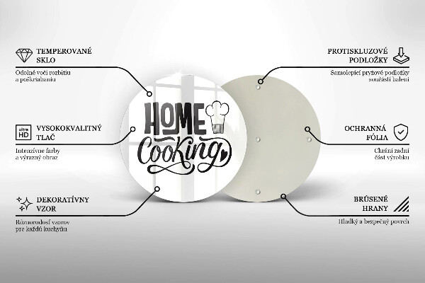 Üveg vágódeszka Home cooking