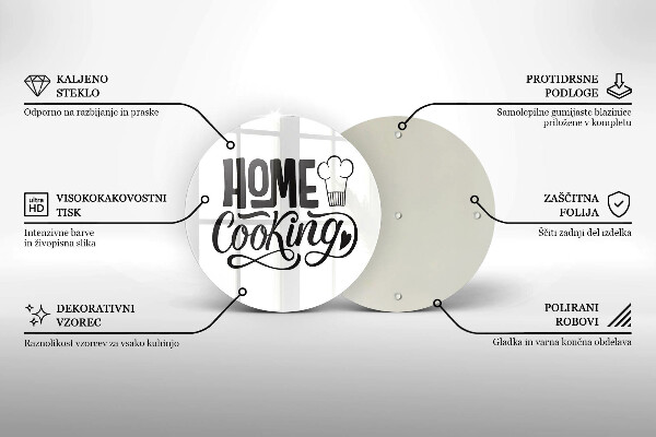 Üveg vágódeszka Home cooking